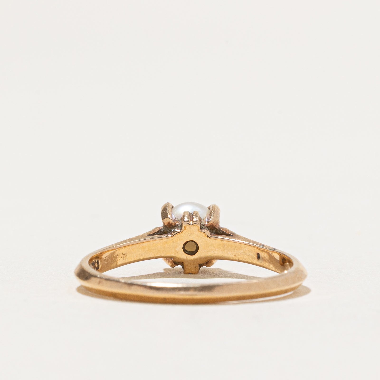 Solitaire Pearl Ring for Women - 14K Gold Plated, Size 6 | Elegant Pearl Jewelry for Engagement, Wedding, Anniversary & Special Occasions