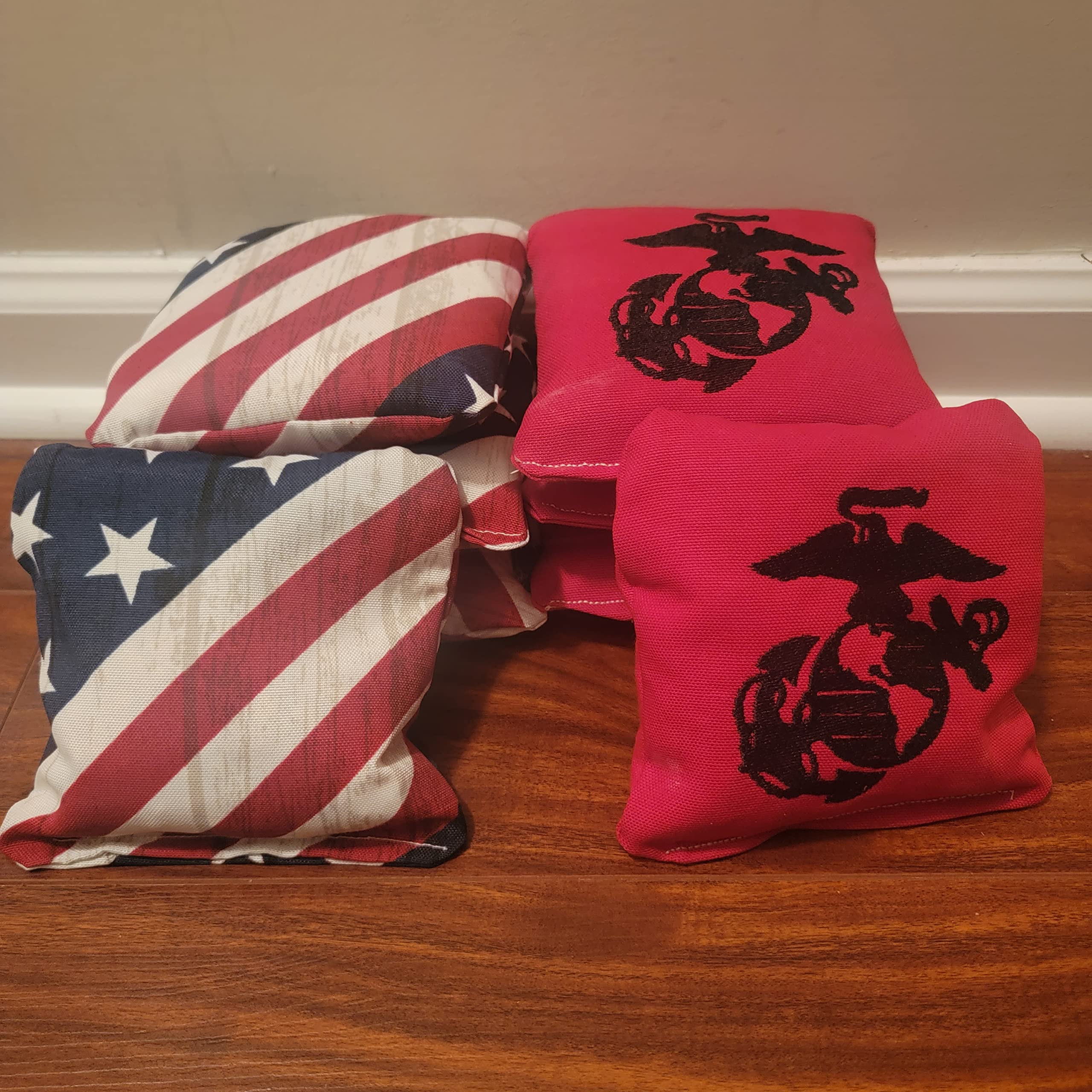 USMC Marine Corps Cornhole Bags Set of 8 - Premium Bean Bags for Outdoor Games, Tailgating, Backyard Parties & Military-Themed Events