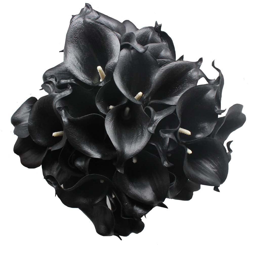 10 Heads Artificial Mini Calla Lily Flowers - Real Touch Silk Wedding Bouquet for Bridal Party, Home Decor, Table Centerpieces & DIY Floral Arrangements