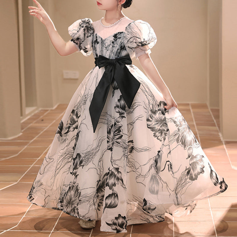 Princess Dress for Girls Birthday Party - Elegant Puff Sleeve Gown for Kids Special Occasions | Perfect for Birthday Celebrations, Pageants, and Dress-Up Play
