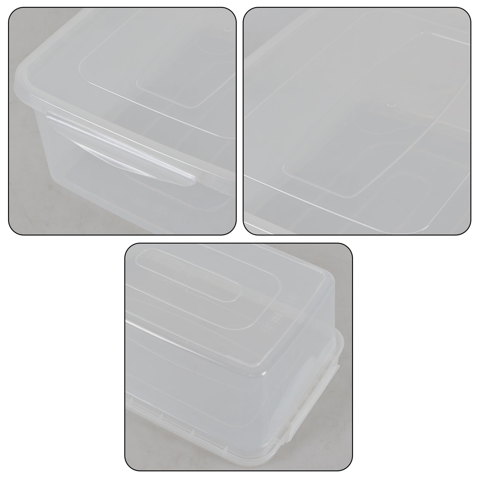 4-Pack 14L Clear Plastic Storage Bins with Secure Latching Lids - Stackable Organizer for Home, Office, and Garage Storage Solutions
