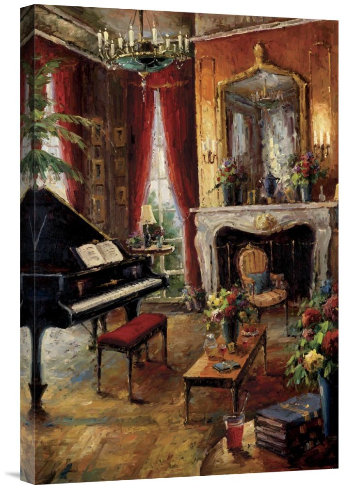 Budget Foxwell Elegant Salon Gallery Wrap Canvas Print - Premium Giclee Wall Art Decor for Living Room, Bedroom & Office | Ready to Hang Home Decor