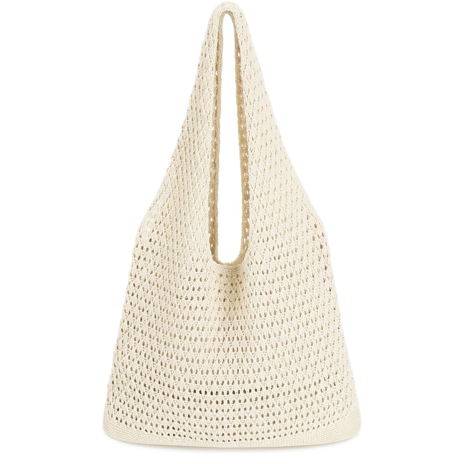 Ayieyill Crochet Tote Bag for Women - Boho Knit Beach Bag with Mesh Design, Summer Vacation Essential, Perfect for Poolside, Picnics & Farmers Market Shopping