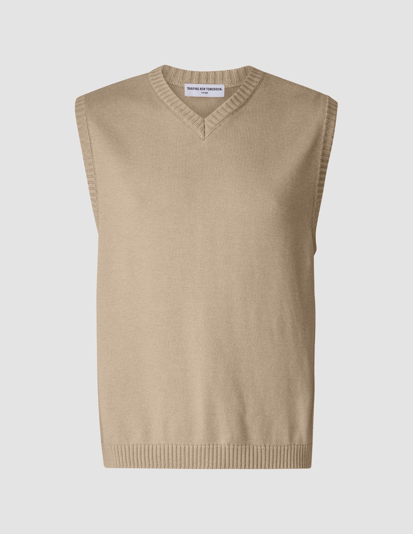 Men's Heavy Knit Vest in Khaki - Warm Winter Layering for Outdoor Activities & Casual Wear