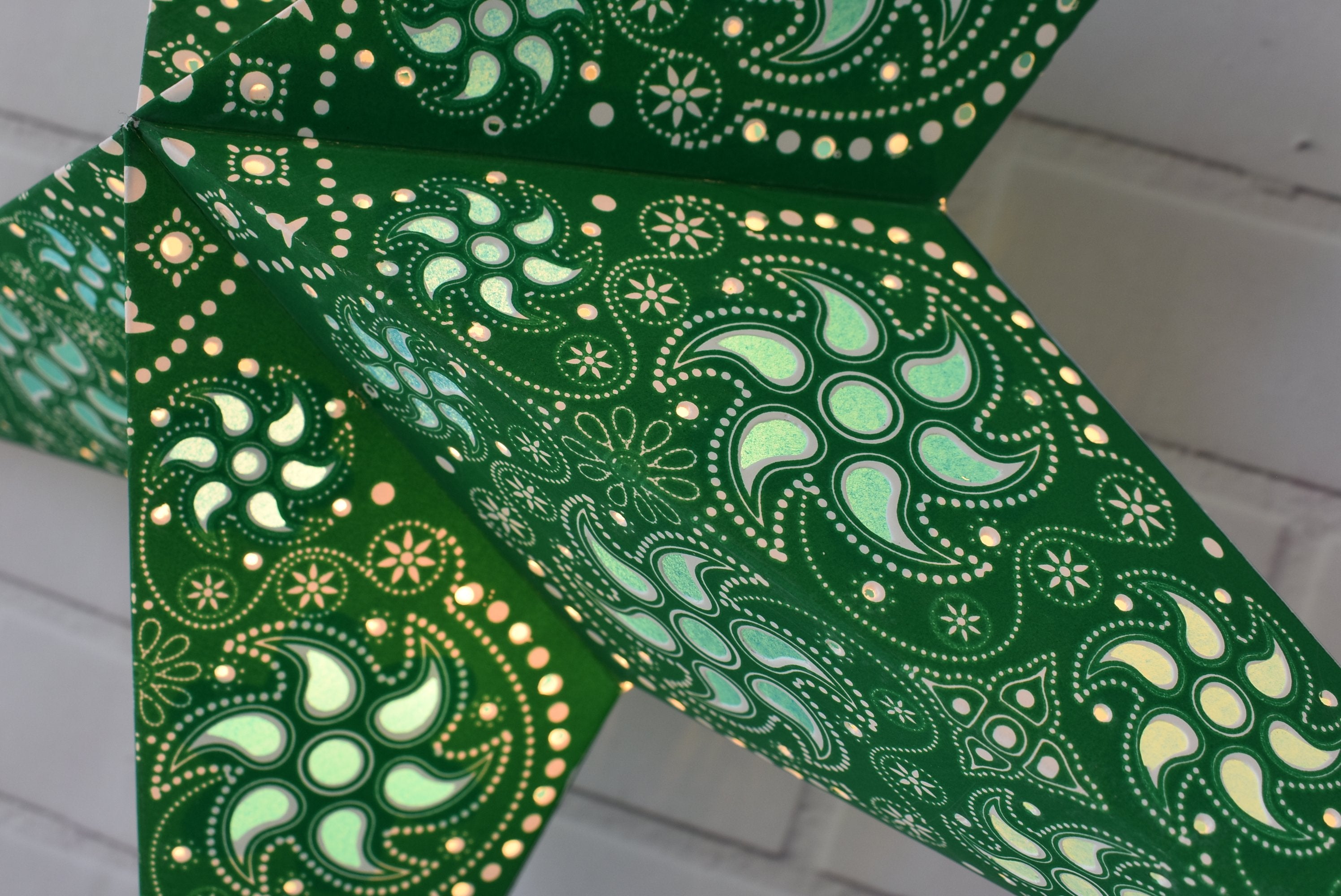 24 Pack Green Winds Paper Star Lanterns - Hanging Wedding & Party Decorations for Indoor/Outdoor Events, Baby Showers & Home Decor