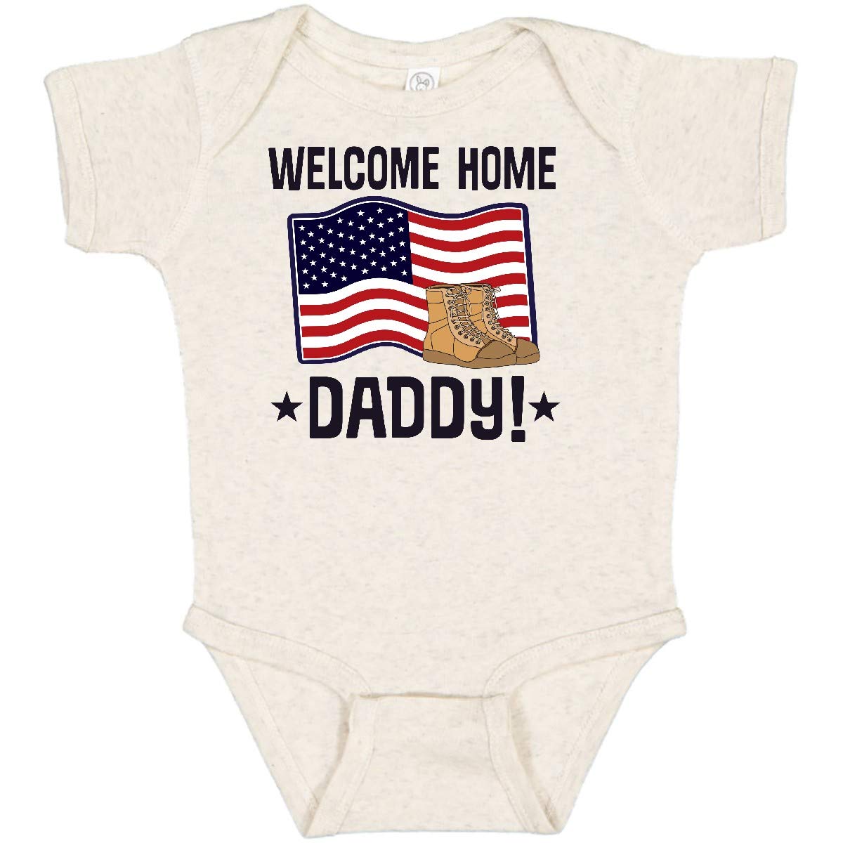 Inktastic Military Daddy Welcome Home Baby Bodysuit - Cute Infant Onesie for Homecoming & Military Family Reunions - Perfect Gift for Newborns & Dads in Service