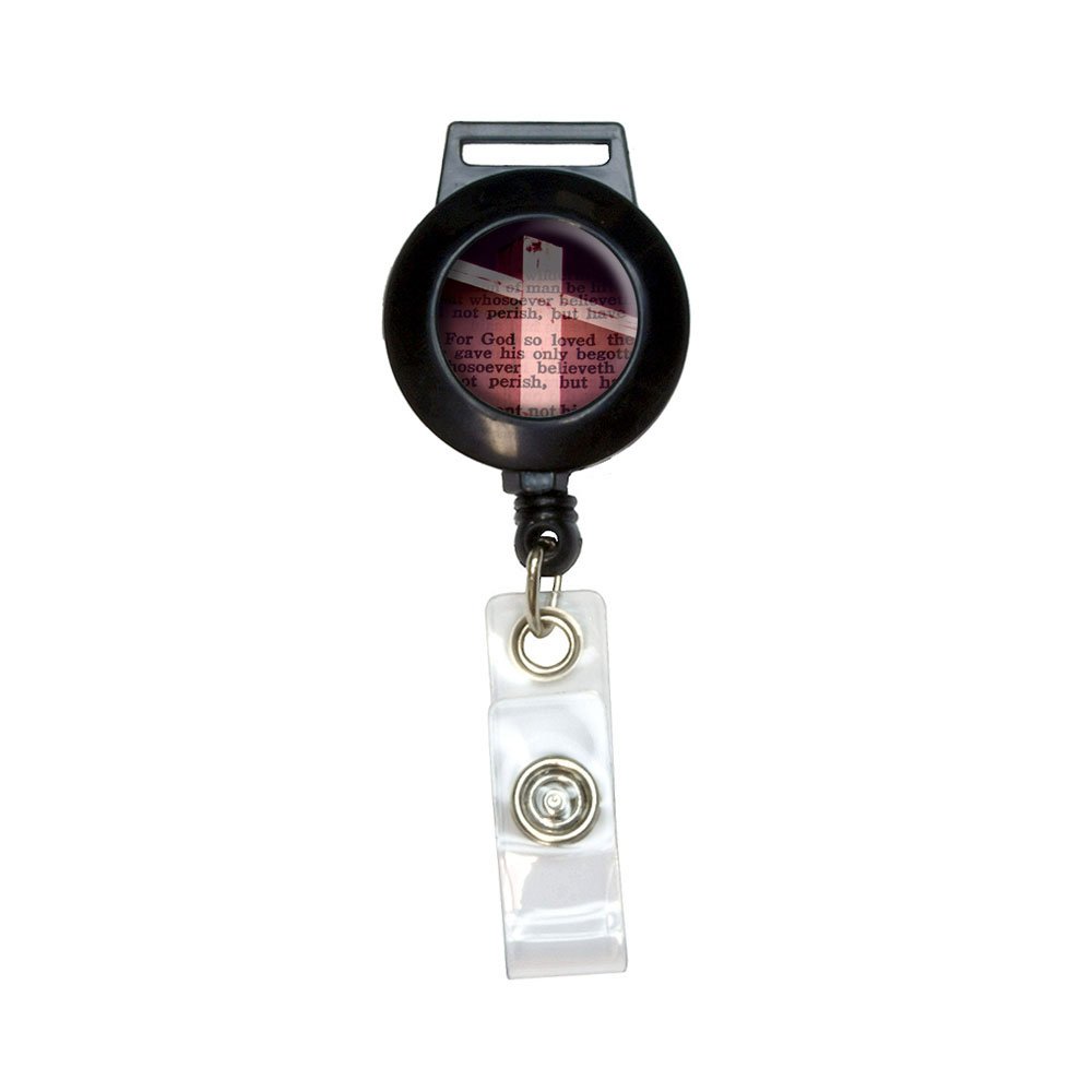 Religious Cross & John 3:16 Bible Verse Lanyard - Retractable Badge Holder for ID Cards - Perfect for Church Events, Christian Conferences & Workplace Identification