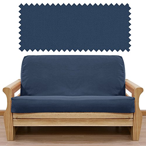 Premium Solid Navy Futon Cover Queen Size 408 - Soft, Durable & Wrinkle-Resistant for Living Room, Guest Room, or Dorm Decor