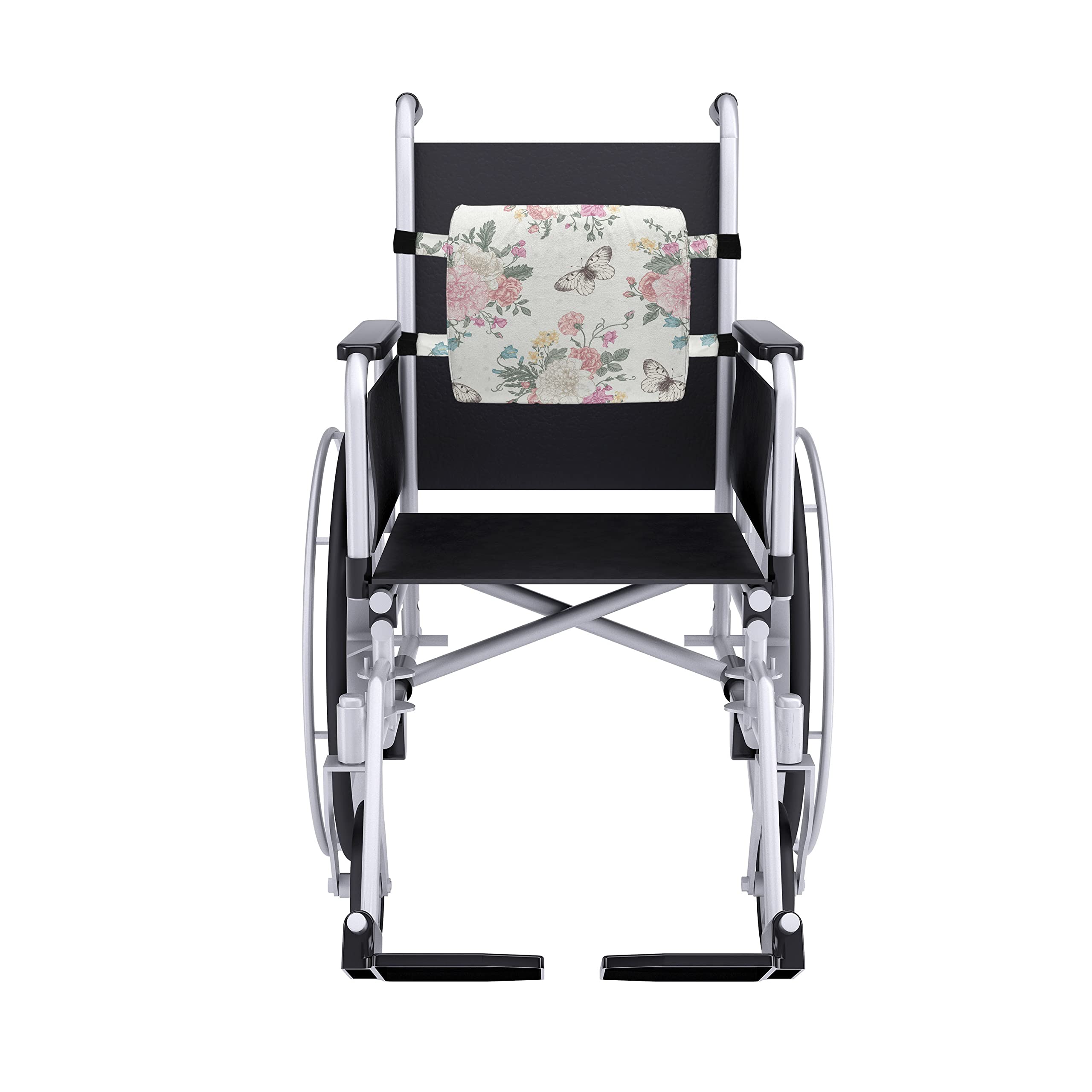 Ambesonne Floral Lumbar Support Pillow - Peonies, Roses & Butterflies Design, High Density Foam for Office Chair & Car Seat (14