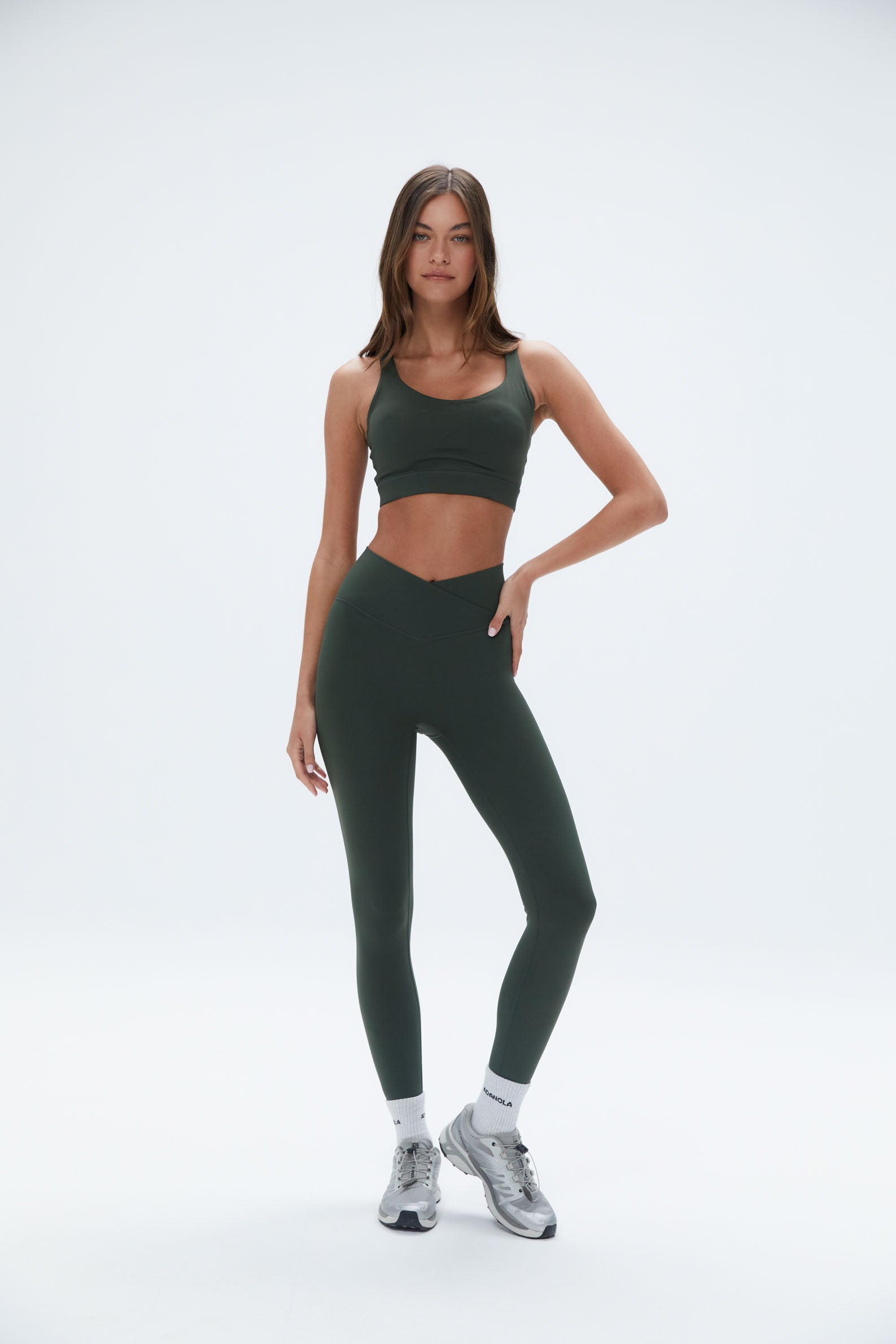 Ultimate Cross Back Bra - Dark Olive Green Sports Bra for Women, High Support Workout Bra for Yoga, Running, Gym & Active Wear