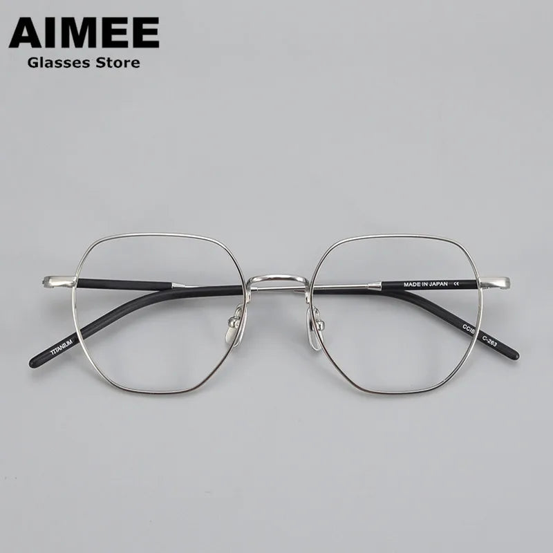 Aimee Unisex Full Rim Oval Square Titanium Eyeglasses Frame 23339 - Lightweight Durable Glasses for Reading, Work & Fashion Accessories