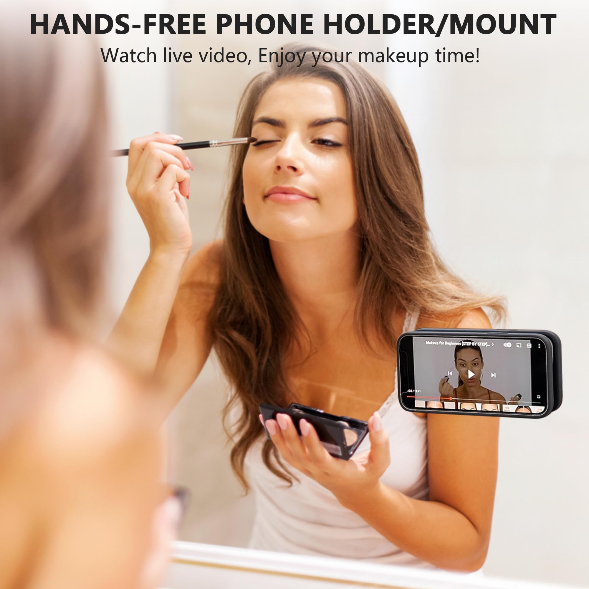 Magnetic Suction Cup Phone Mount for iPhone & Android - Silicone Sticky Grip with Magnetic Ring, Double Sided Suction Phone Holder for Selfies, Videos & TikTok (Pink Floral Design) - Perfect for Car Dashboard, Office Desk & Hands-Free Video Calls