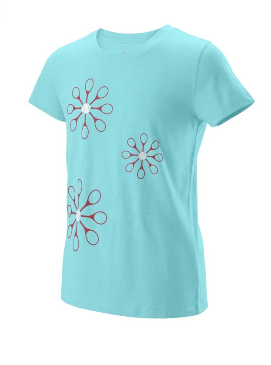 Wilson Girl's Floret Tech Tennis Tee Shirt - Breathable Quick-Dry Performance Top for Junior Tennis Players | Perfect for Training, Matches & Outdoor Sports