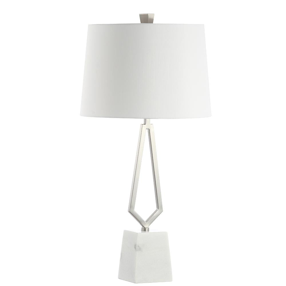 Anabelle Table Lamp in Satin Nickel Finish - Modern Bedside & Living Room Lighting for Home Decor