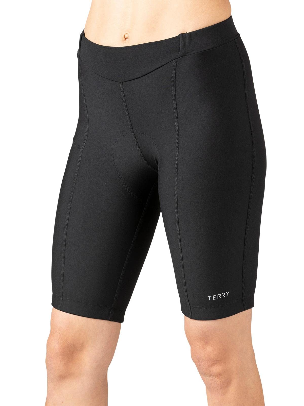Women's Terry Touring Bike Shorts - 10 Inch Long Inseam Padded Cycling Shorts with Compression, Pockets & Leg Grippers - Perfect for Road Biking, Spinning & Outdoor Cycling Workouts