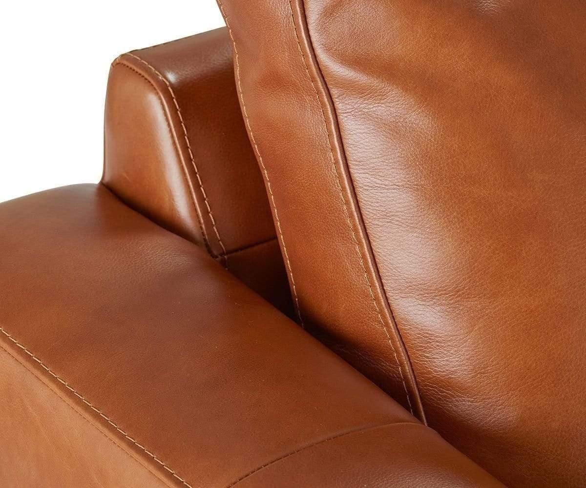 Braxten Genuine Leather Right Chaise Sectional Sofa - Modern L-Shaped Couch for Living Room, Family Room & Home Theater - Comfortable & Stylish Leather Furniture