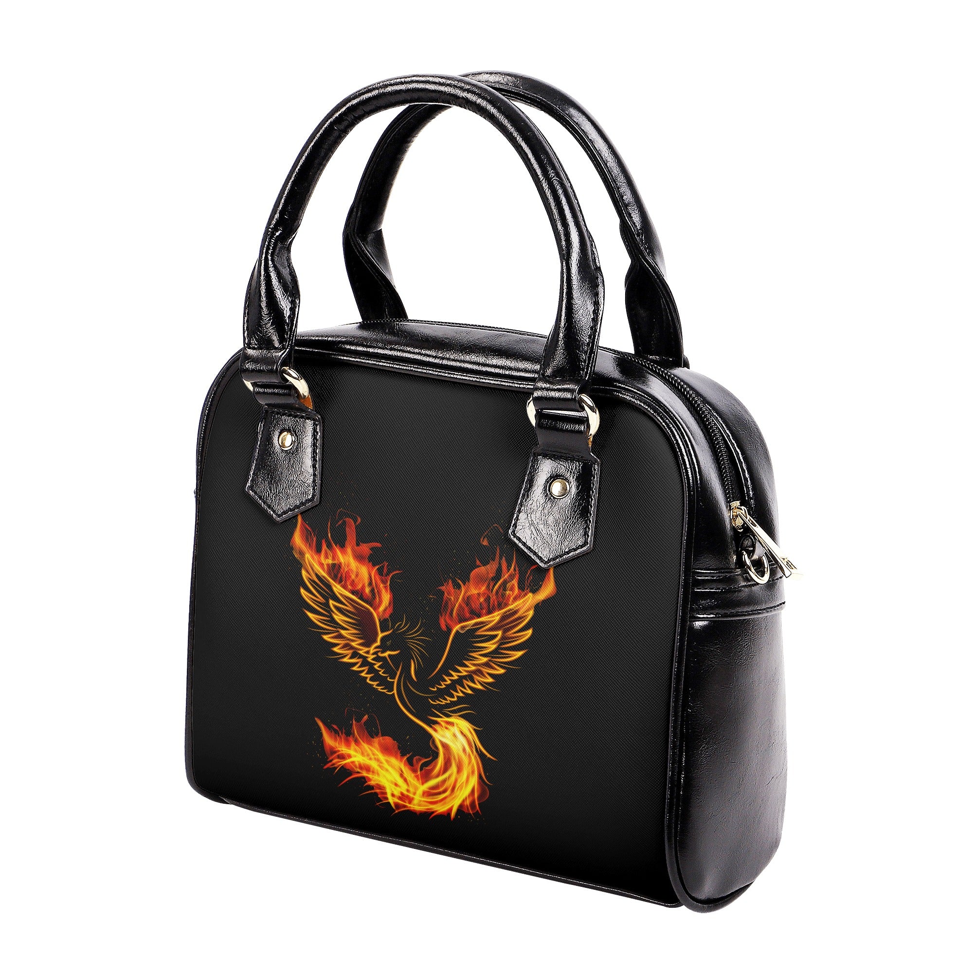 Flaming Phoenix Women's Leather Handbag - Stylish Crossbody Purse for Daily Use, Work, and Evening Out