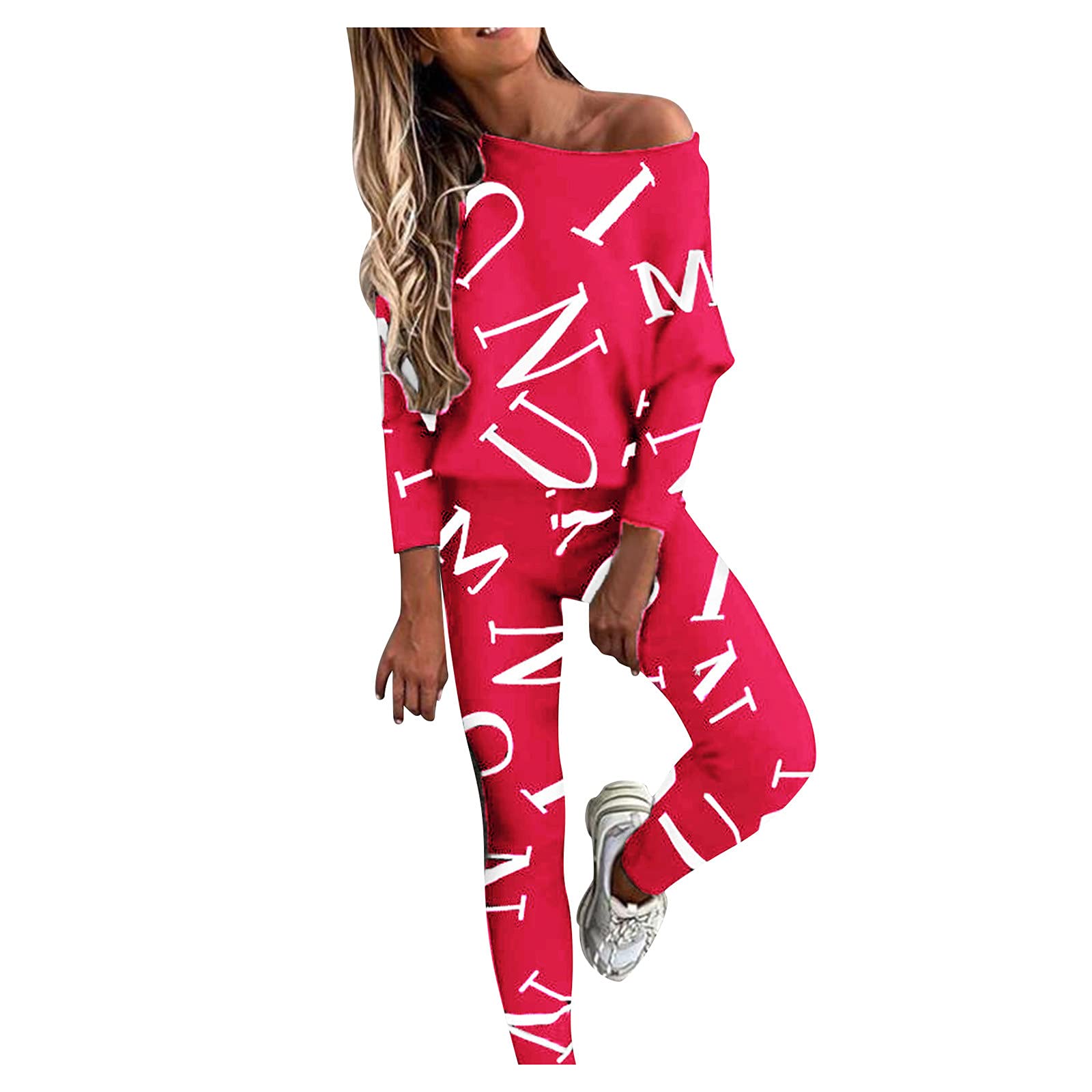 Women's Fashion Casual Printed Plaid Suit Set - Stylish Sports Trousers & Bat Sleeve Top for Workout, Office & Everyday Wear