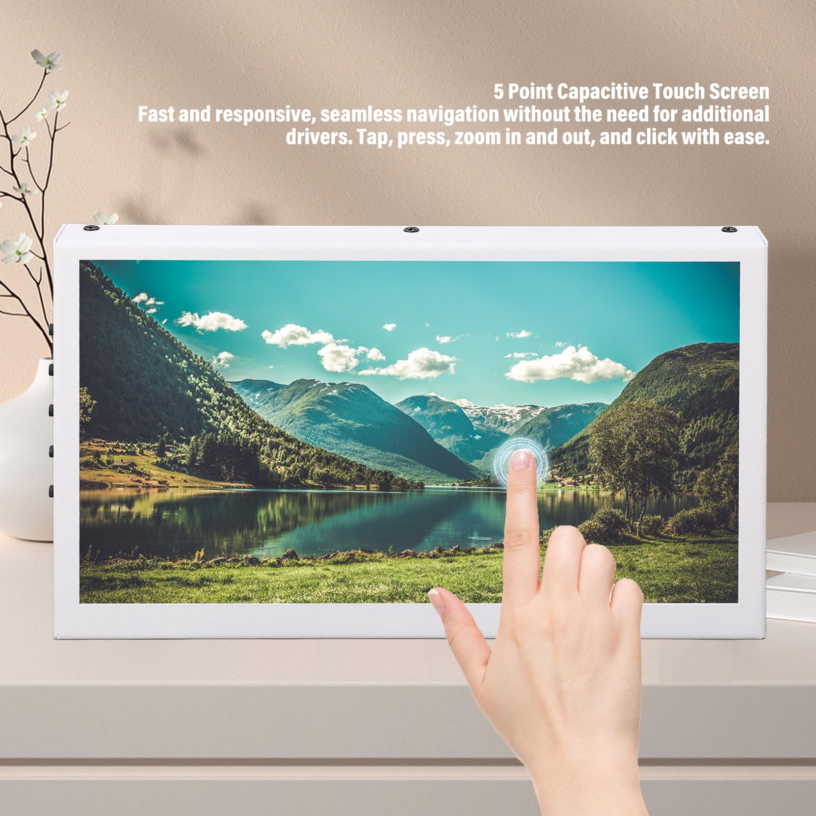 7 Inch Touch Screen Portable Monitor - 1024x600 IPS LCD Display with HDMI & USB-C for PC, Laptop, TV - Slim Mini External Display for Work, Gaming, Travel & Multimedia Entertainment