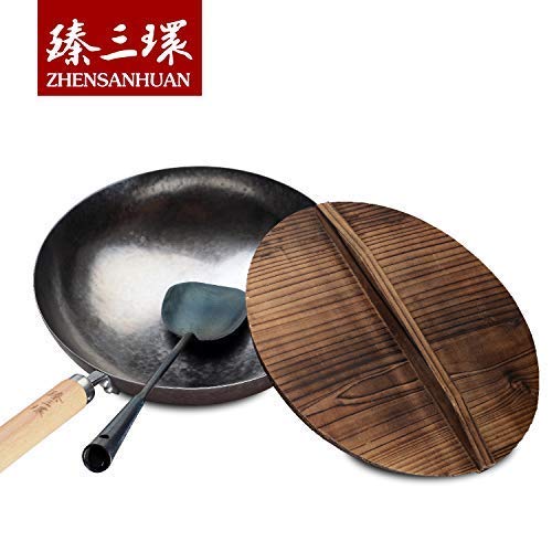 Natural Wooden Wok Lid - 15 Inch Handcrafted Pot Cover - Lightweight Kitchen Accessory for Stir Fry, Steaming & Healthy Cooking - ZhenSanHuan Premium Wooden Cookware