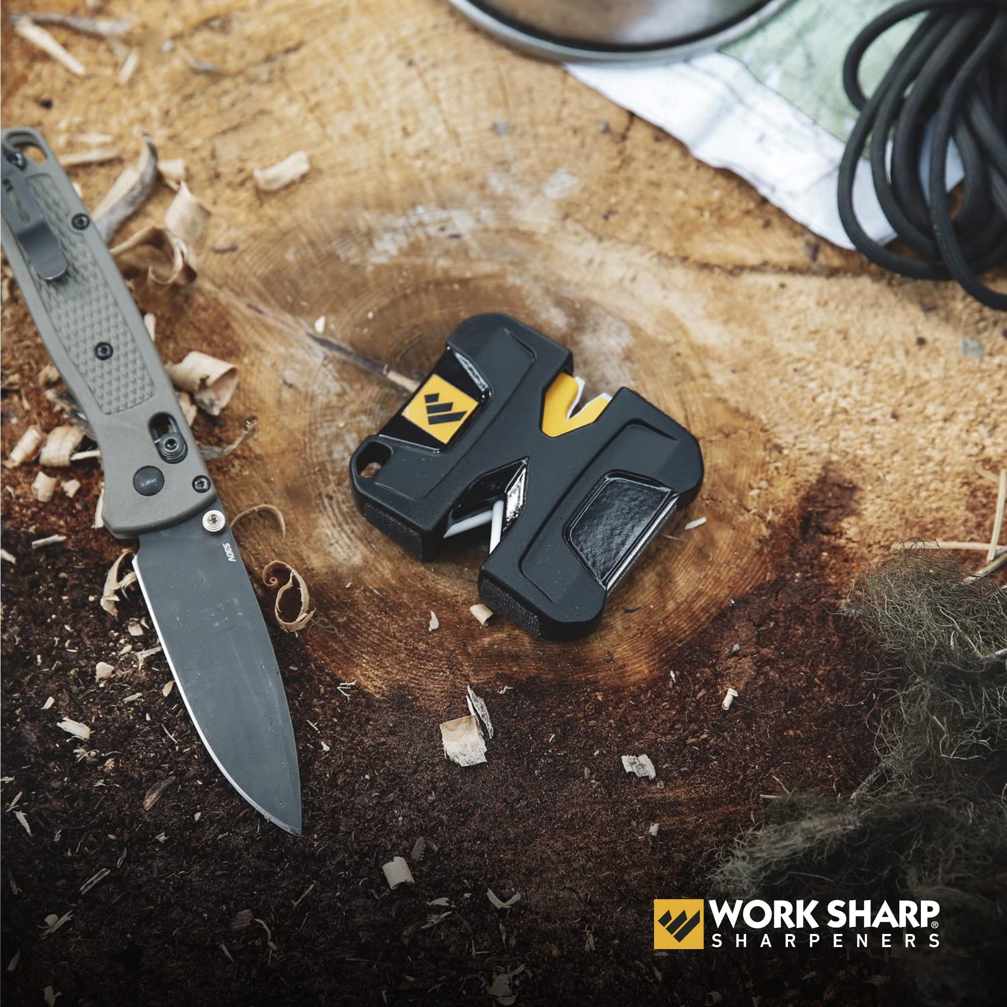 Work Sharp WSEDCPVT EDC Pivot Knife Sharpener - Professional Knife Sharpening Tool for Kitchen, Hunting & Outdoor Use - Black Precision Sharpener for Pocket Knives & EDC Tools
