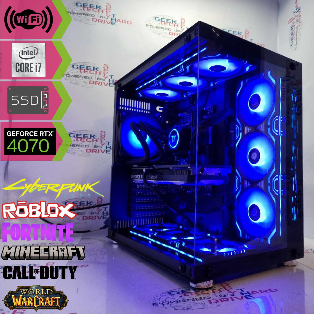 Custom Gaming PC Desktop Computer - Intel Core i7, NVIDIA GeForce RTX 5070, 2TB M2 SSD, 32GB DDR5 RAM, VR Ready, B760 Motherboard - Ultimate Gaming & Streaming Setup for Esports & 4K Gaming