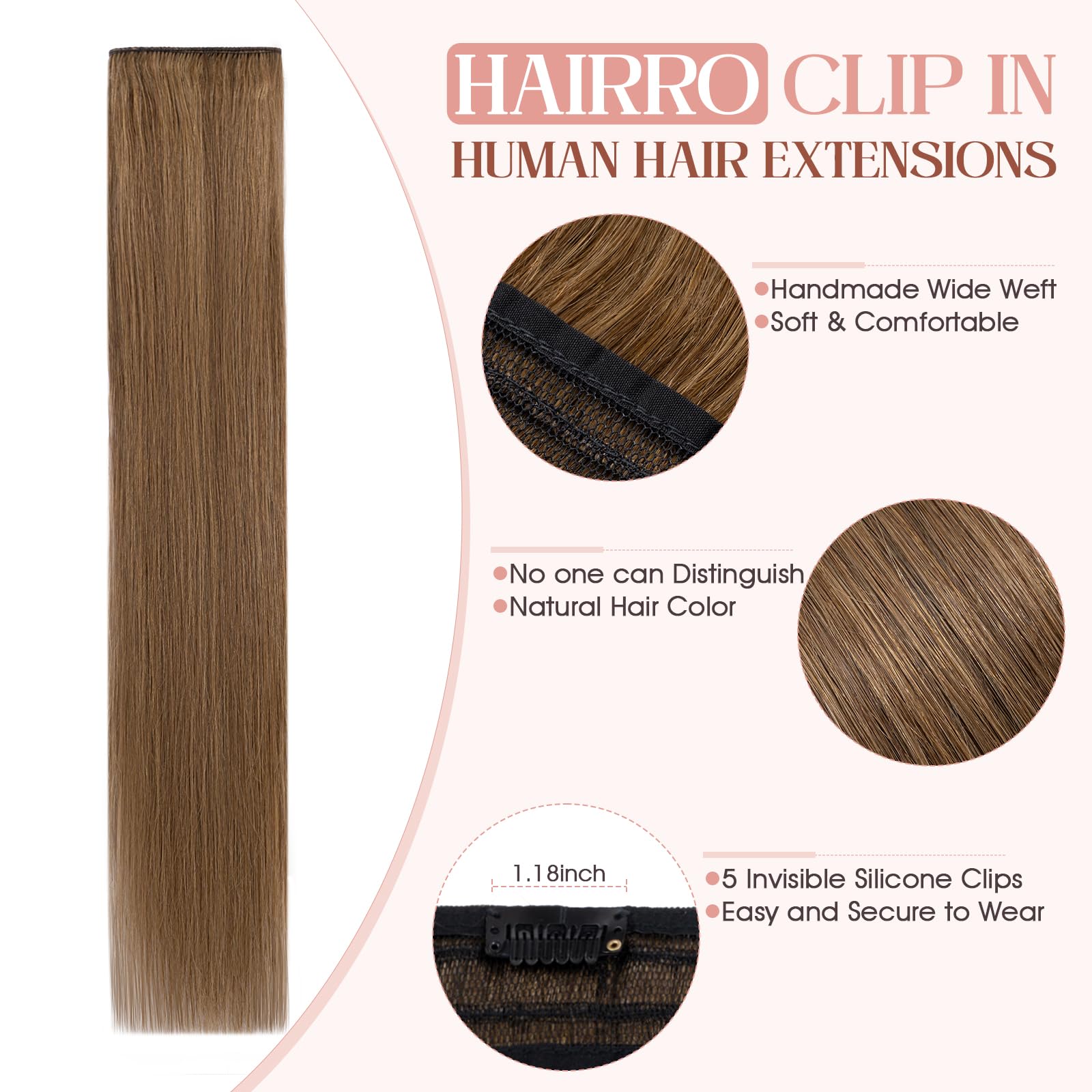 Hairro Clip-in Human Hair Extensions 8