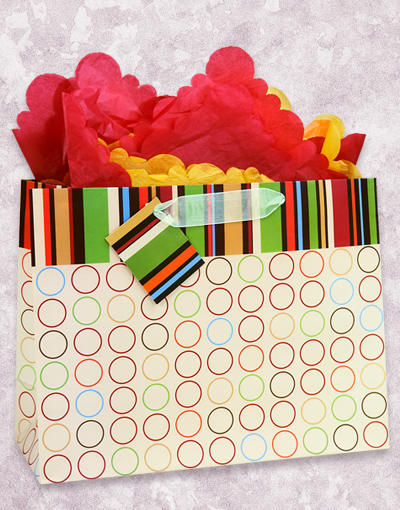 Stylish Avant Garde Circles Gift Bags for Birthdays, Weddings & Parties - Premium Decorative Gift Packaging for Special Occasions