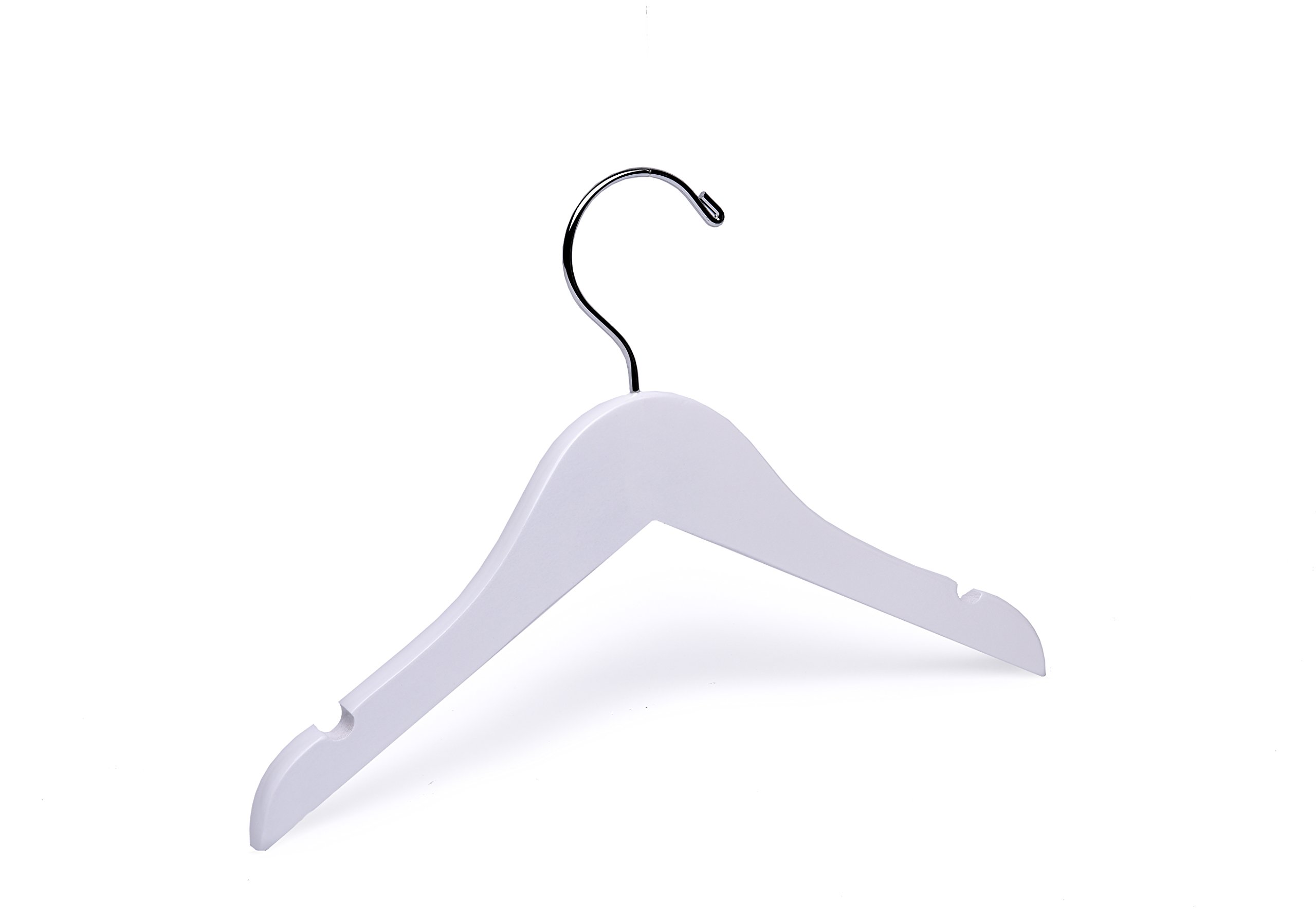 Premium Baby White Wooden Hangers - Pack of 50, 11 Inch Clothes Hangers for Infants & Toddlers (Sizes 0-3T) - Perfect for Nursery Organization, Baby Closet Storage & Gift Sets