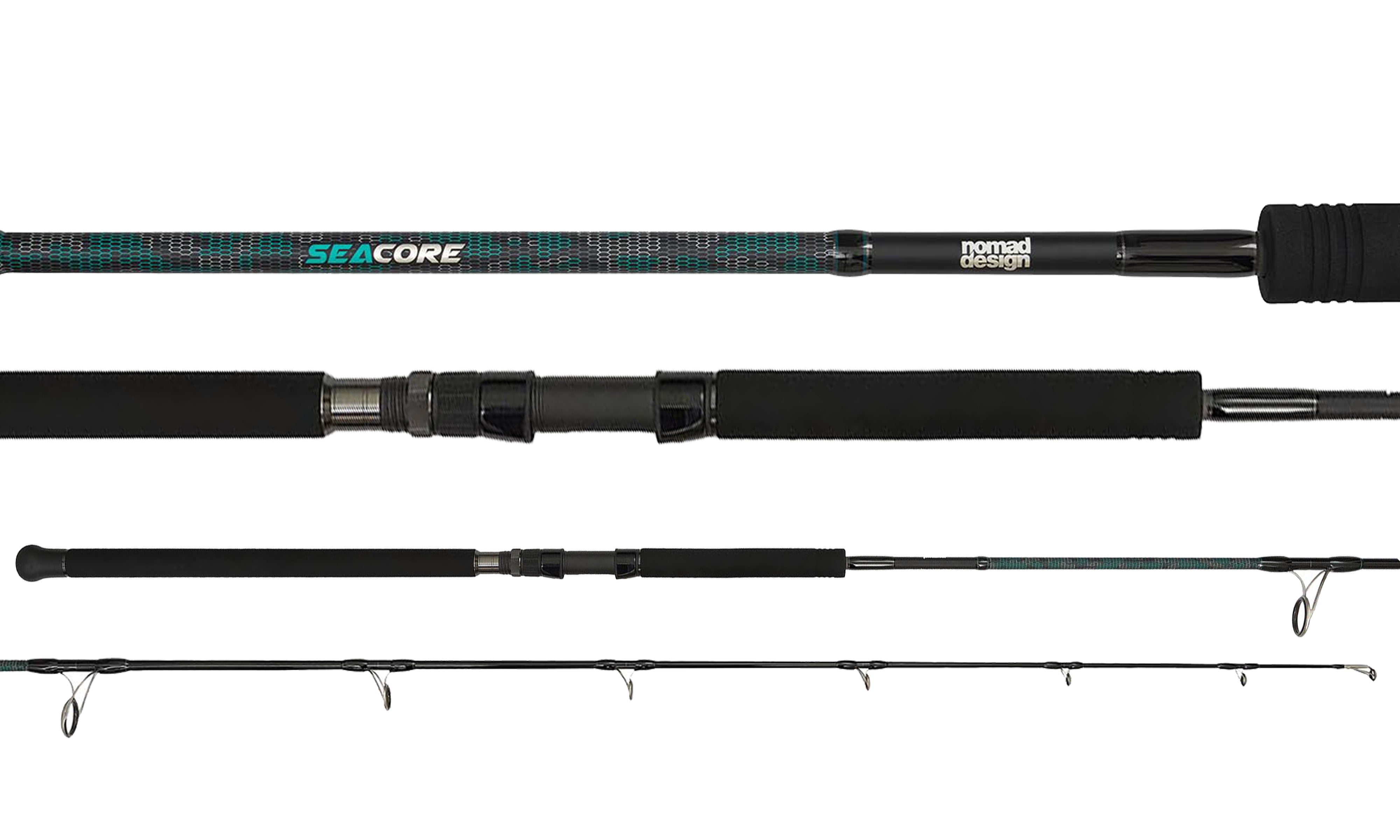 Seacore All Round Spin Fishing Rods - Lightweight & Durable Carbon Fiber Rod for Freshwater & Saltwater Fishing - Perfect for Bass, Trout, and Surf Casting