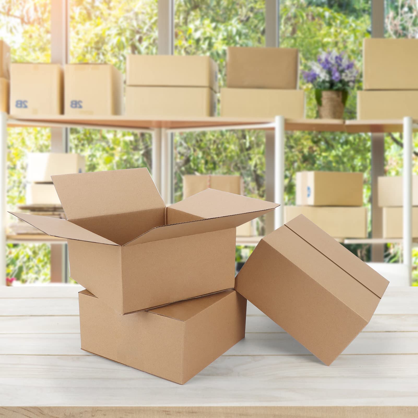 CRUGLA 40 Packs 8x8x4 Corrugated Cardboard Shipping Boxes - Durable Mailers for Small Business Packaging & Ecommerce Shipping | Perfect for Amazon FBA, USPS, UPS & Home Storage