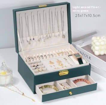 3 Layer Waterproof Jewelry Organizer Box for Necklaces & Rings | Travel-Friendly Storage Case | Perfect for Travel, Home, and Gift Giving