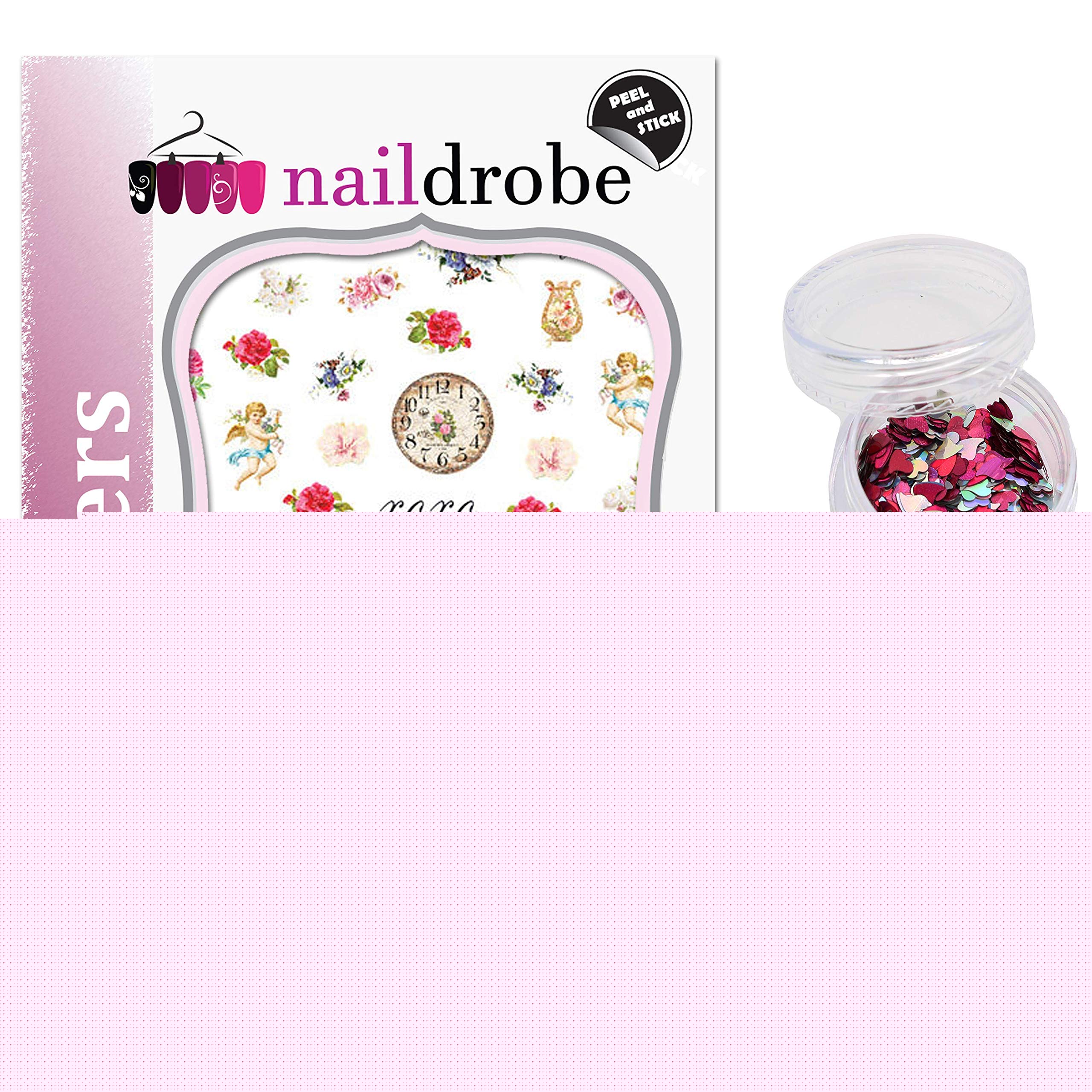 Valentine's Day Nail Stickers with Heart Glitter - DIY Nail Art Kit for Women | Perfect for Date Night, Bridal Shower & Romantic Occasions