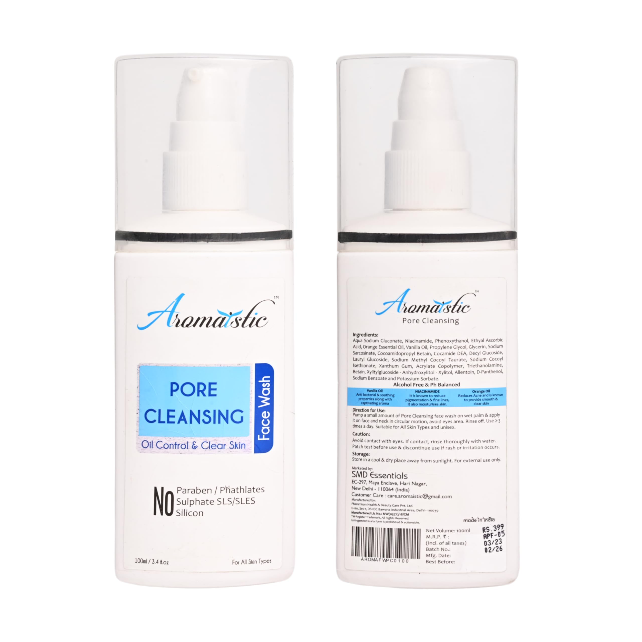 **Aromaistic Pore Cleansing Face Wash with Niacinamide – Deep Cleansing, Hydrating & Anti-Acne Oil Cleanser for Women & Men | Paraben, Sulfate & Silicone-Free | 100ml | Perfect for Daily Skincare & Acne-Prone Skin**