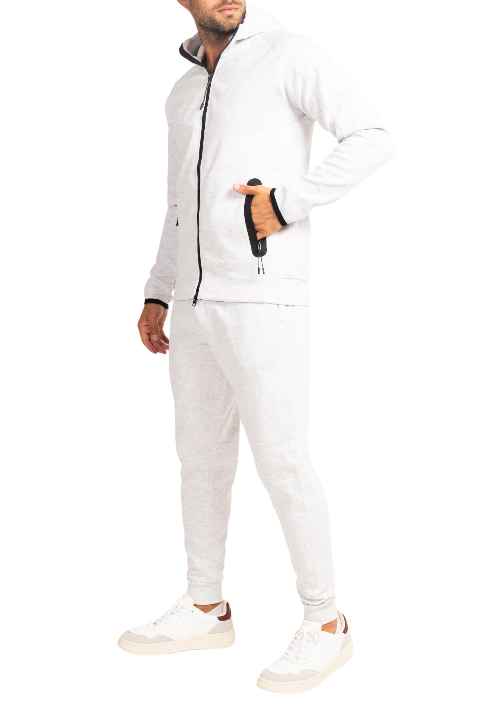 **Zippered Hoodie Sweatshirt & Jogger Set - Basic Casual Pullover Hooded Sweater with Matching Pants for Men & Women | Gym, Lounge, Streetwear**    (Note: The original title was in French, so it has been translated to English while incorporating SEO keywords like 