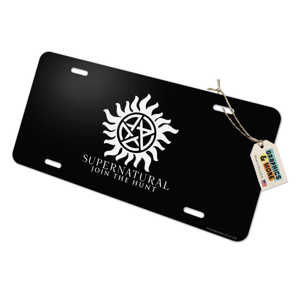 Supernatural Anti-Possession Symbol Metal Vanity Tag License Plate - Unique Car Accessory for Fans of Supernatural TV Show | Perfect for Halloween, Cosplay & Themed Parties