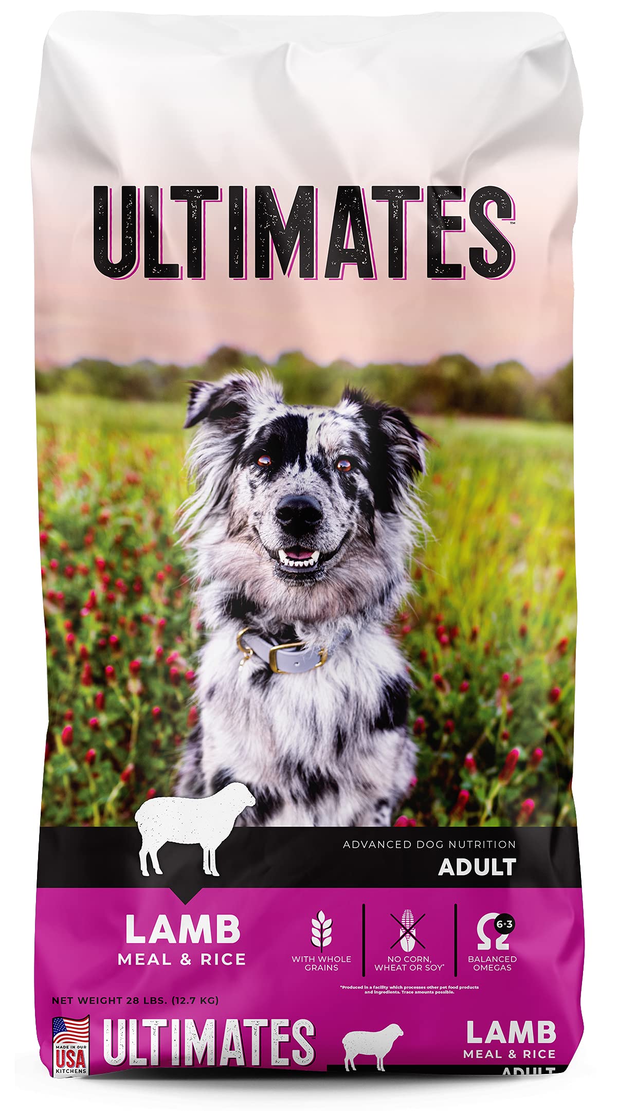 Ultimates Lamb Meal & Rice Dry Dog Food - 28 lb Bag | High Protein Grain-Free Kibble for Adult Dogs | Perfect for Large Breeds & Active Pets