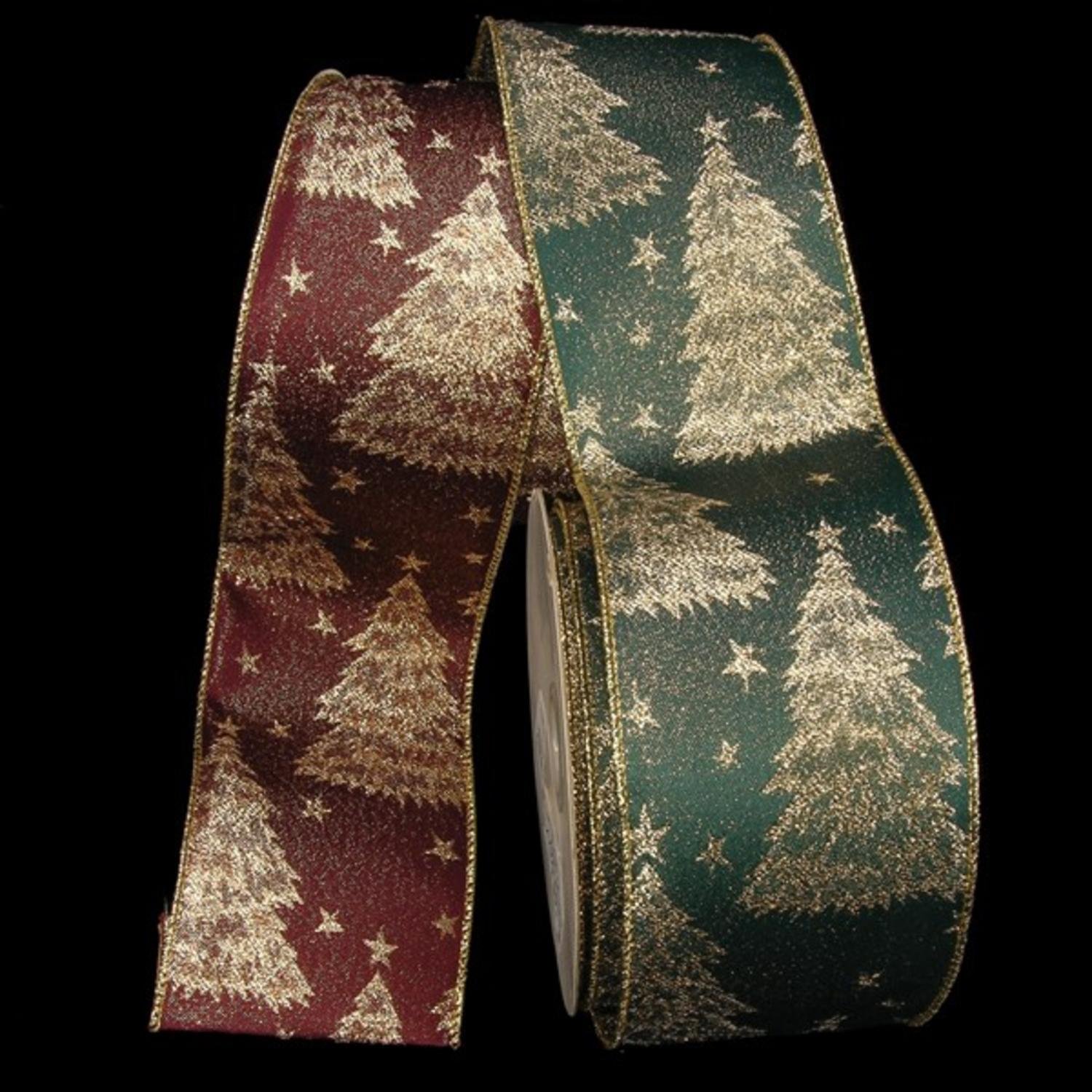 Hunter Green Tannenbaum Taffeta Wired Craft Ribbon - 6 Inches x 20 Yards Bulk Roll for Christmas Tree Decorations, Gift Wrapping, Bow Making & DIY Holiday Crafts