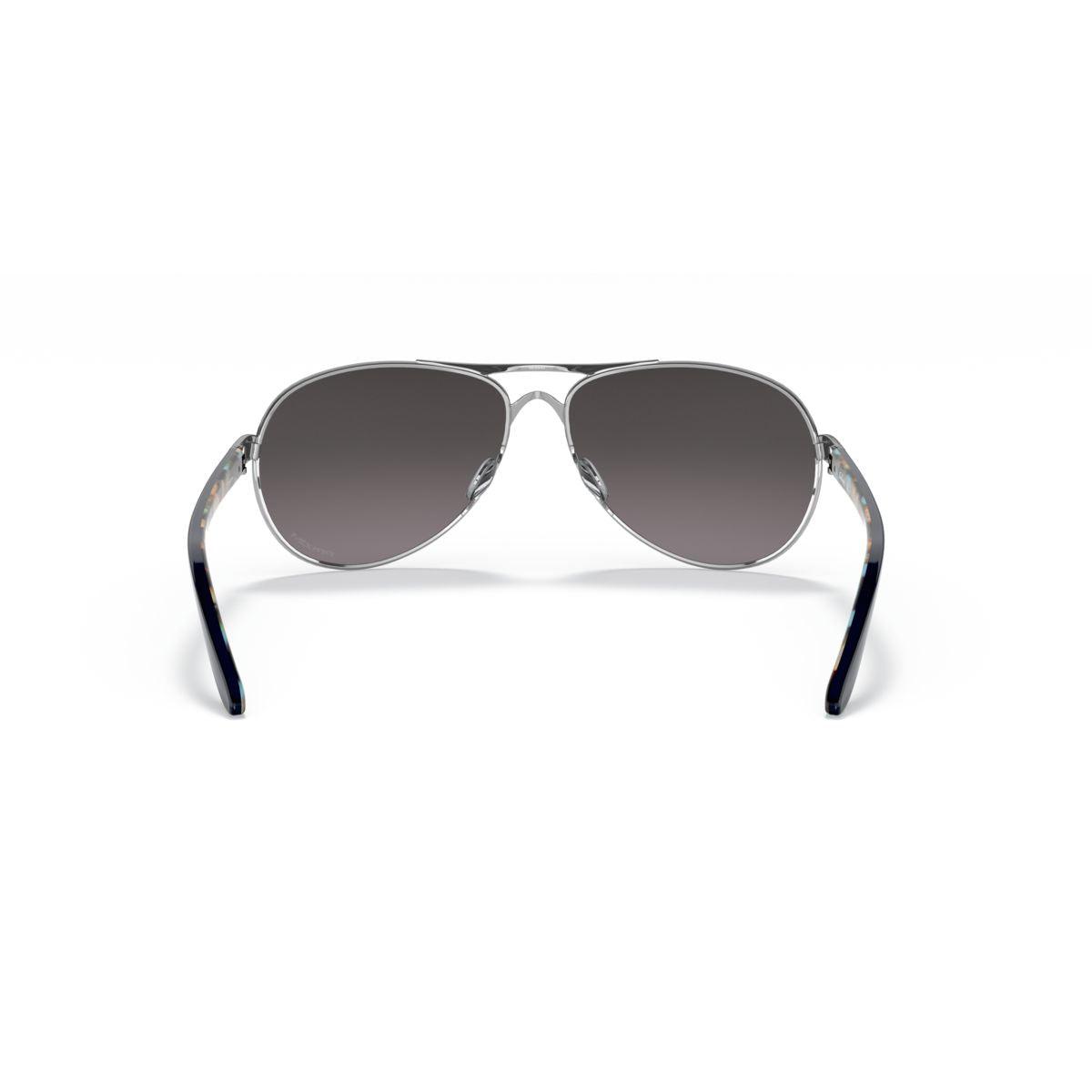 Oakley Feedback Sunglasses Polished Chrome Frame with Prizm Grey Gradient Lenses - Model 0OO4079 407940 | UV Protection for Outdoor Sports & Driving