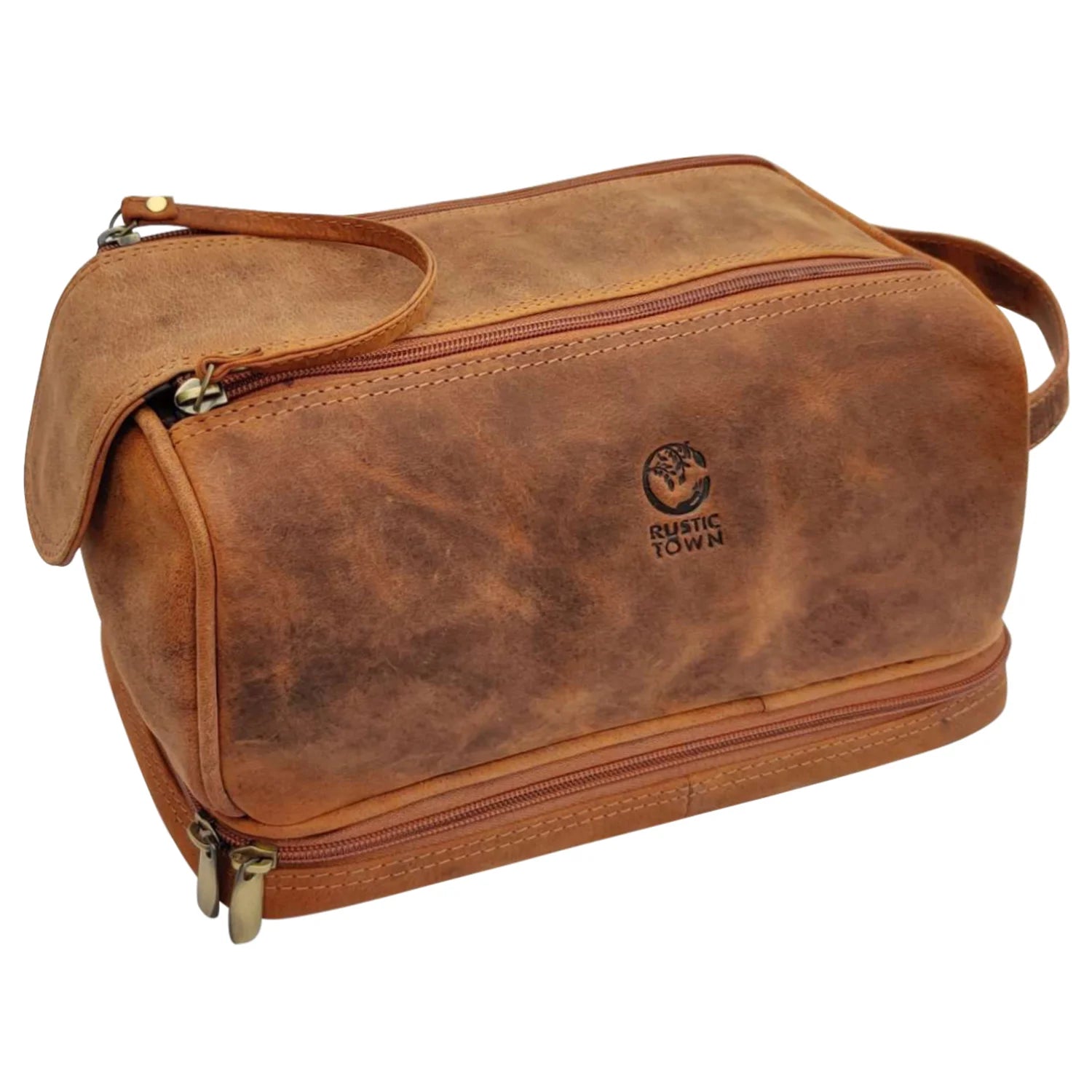Premium Leather Toiletry Bag for Men & Women - Waterproof Travel Cosmetic Organizer - Perfect for Gym, Business Trips & Vacation Essentials