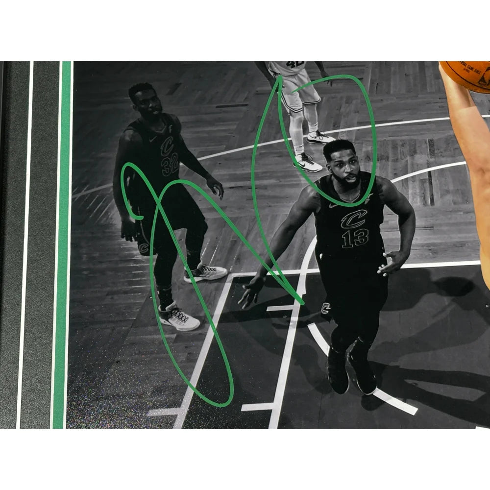 Authentic Jayson Tatum Autographed Boston Celtics 16x20 Framed Photo with COA - Signed Memorabilia vs LeBron James - Perfect for Celtics Fans, Sports Collectors & Man Cave Decor