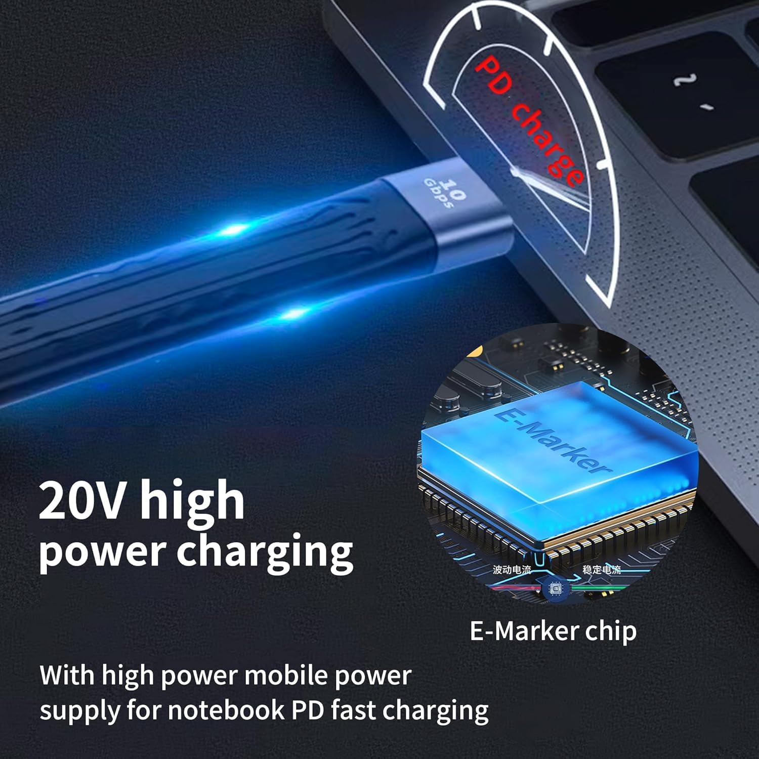 USB C to USB Adapter 10Gbps - USB C Female to USB 3.0 Male OTG Bidirectional Converter - Flexible Flat Short Cable for PC, Laptop, TV, Phone Charging & Data Transfer - Compatible with MacBook, iPad, Samsung Galaxy