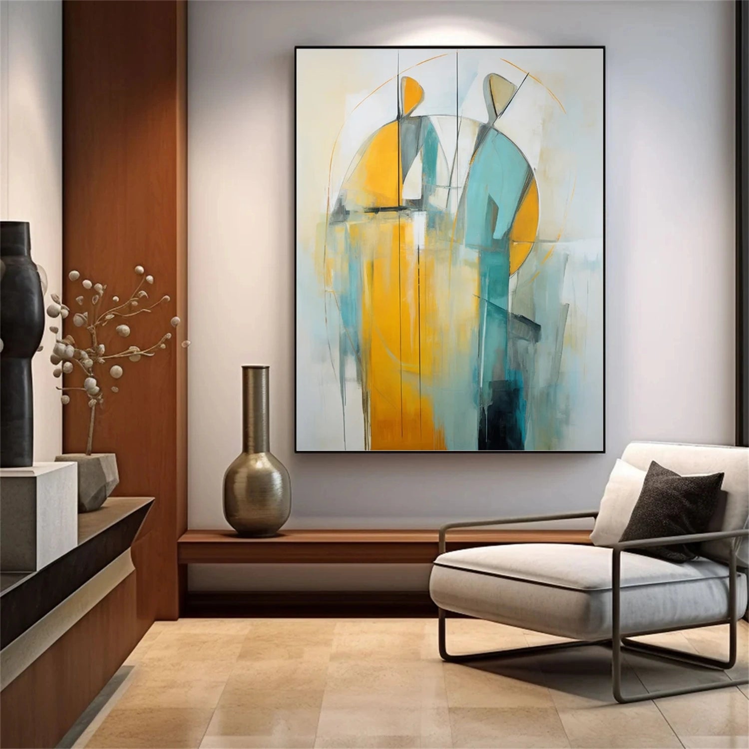 Contemporary Abstract Minimalist Wall Art Painting #CW018 - Modern Home Decor for Living Room, Bedroom & Office