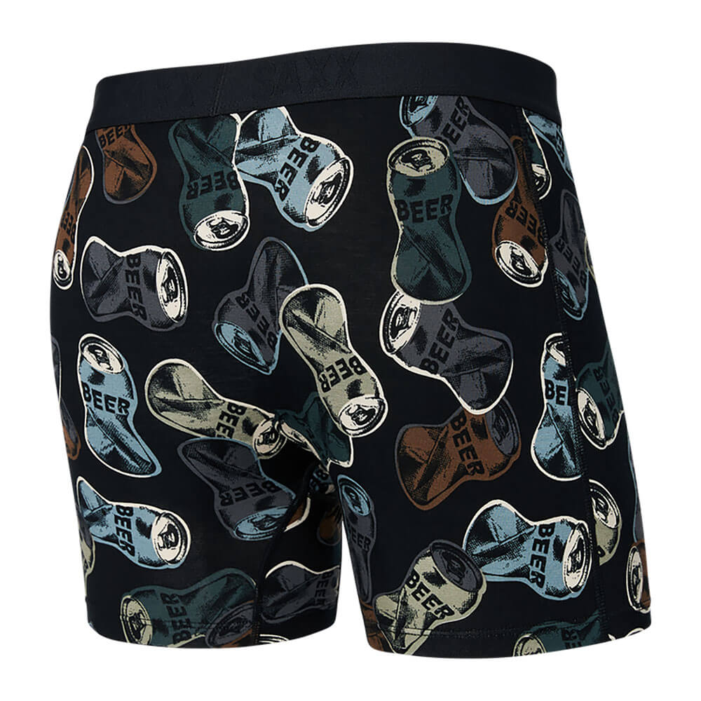 SAXX Vibe Super Soft Friday Night Camo Boxer Briefs for Men - Comfortable Black Underwear for Daily Wear, Workout & Lounge