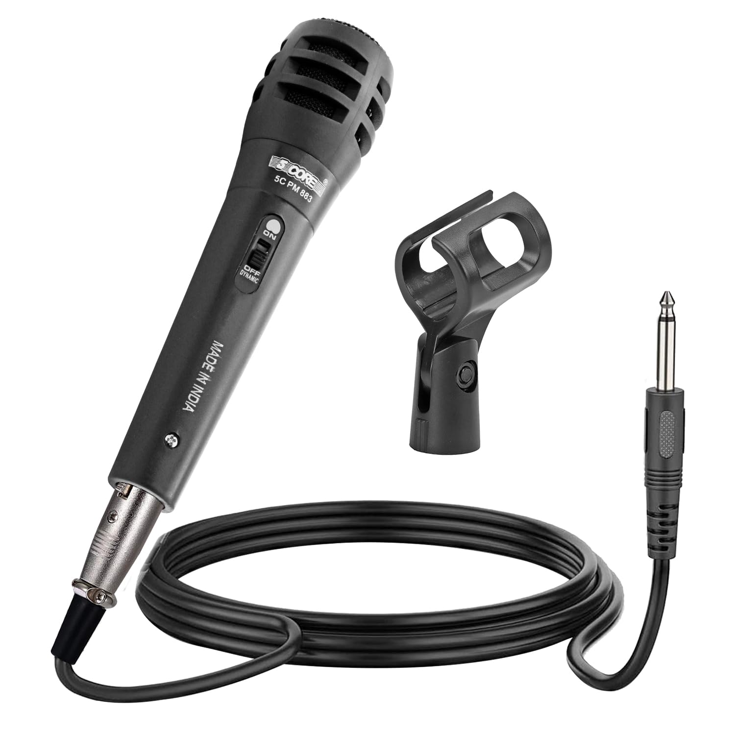 5 CORE Dynamic Vocal Microphone - Cardioid Unidirectional Handheld Mic with On/Off Switch & XLR Cable for Singing, Karaoke, Live Performances & Studio Recording (Model PM-883)