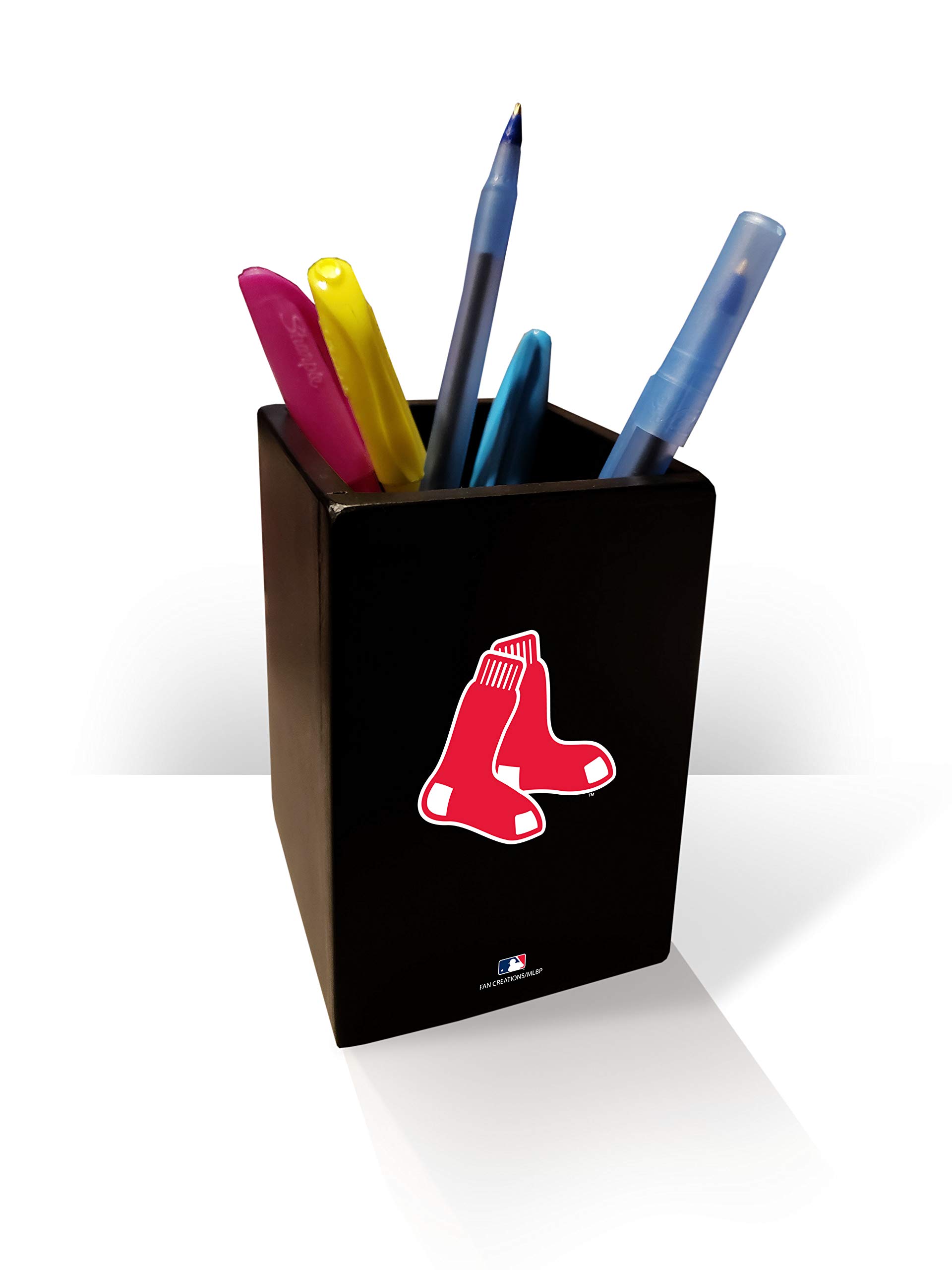 Boston Red Sox Themed Pen and Pencil Holder - Officially Licensed MLB Desk Organizer for Baseball Fans - Perfect for Office, School, or Home Desk Decor