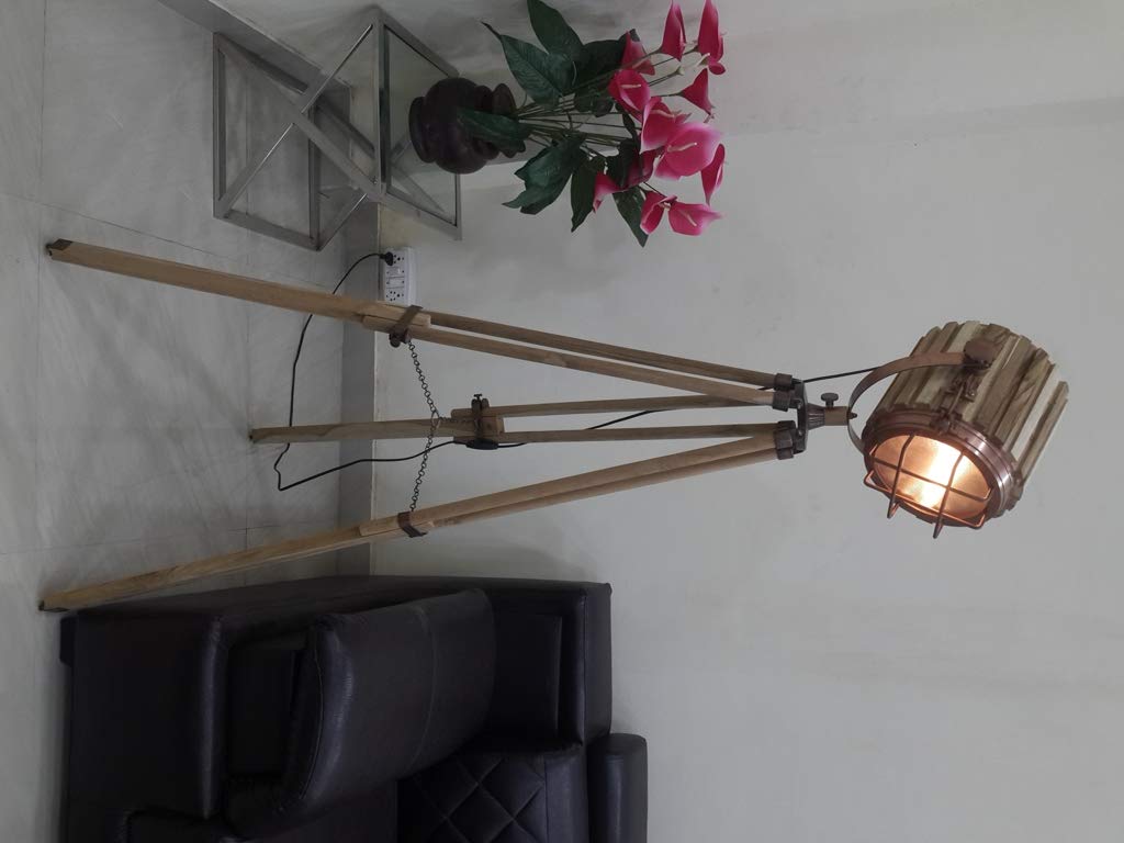 THOR INSTRUMENTS Industrial Nautical Spot Light Floor Lamp - Vintage Rustic Home Decor, Perfect for Living Room, Bedroom, or Office Lighting