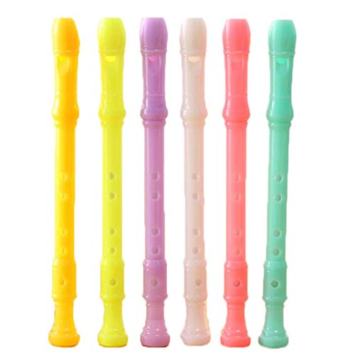 Samzary Creative Cute Flute Gel Pens - 0.5mm Fine Tip Black Ink Ballpoint Pens for Smooth Writing - 6-Pack Office & School Supplies - Perfect for Note Taking, Journaling, and Gift Giving
