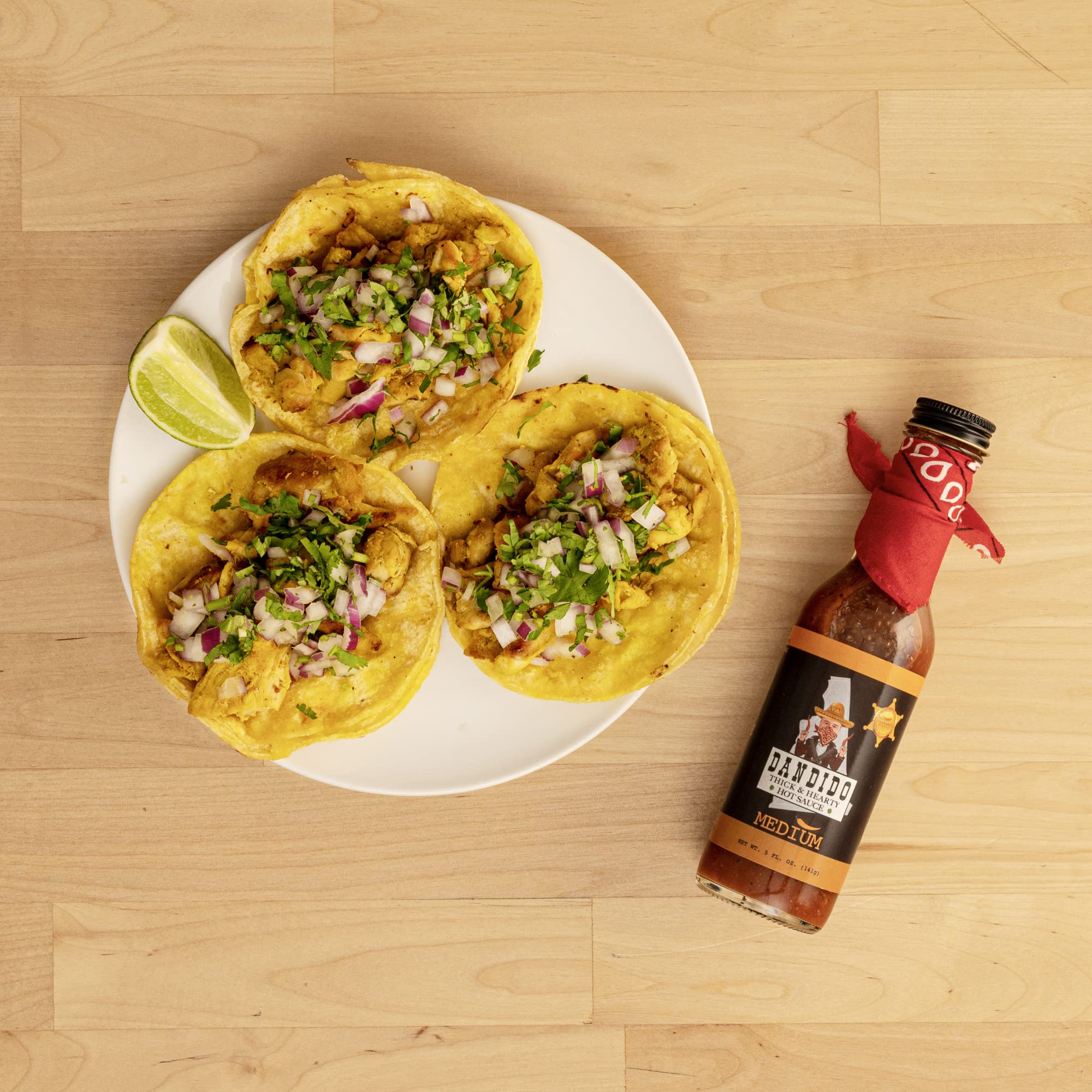 **Dandido Medium Hot Sauce - Thick & Hearty Gourmet Hot Sauce with Exotic Peppers - All-Natural, USA-Made - 5 Oz Bottle - Perfect for Tacos, Wings, Burgers & More**