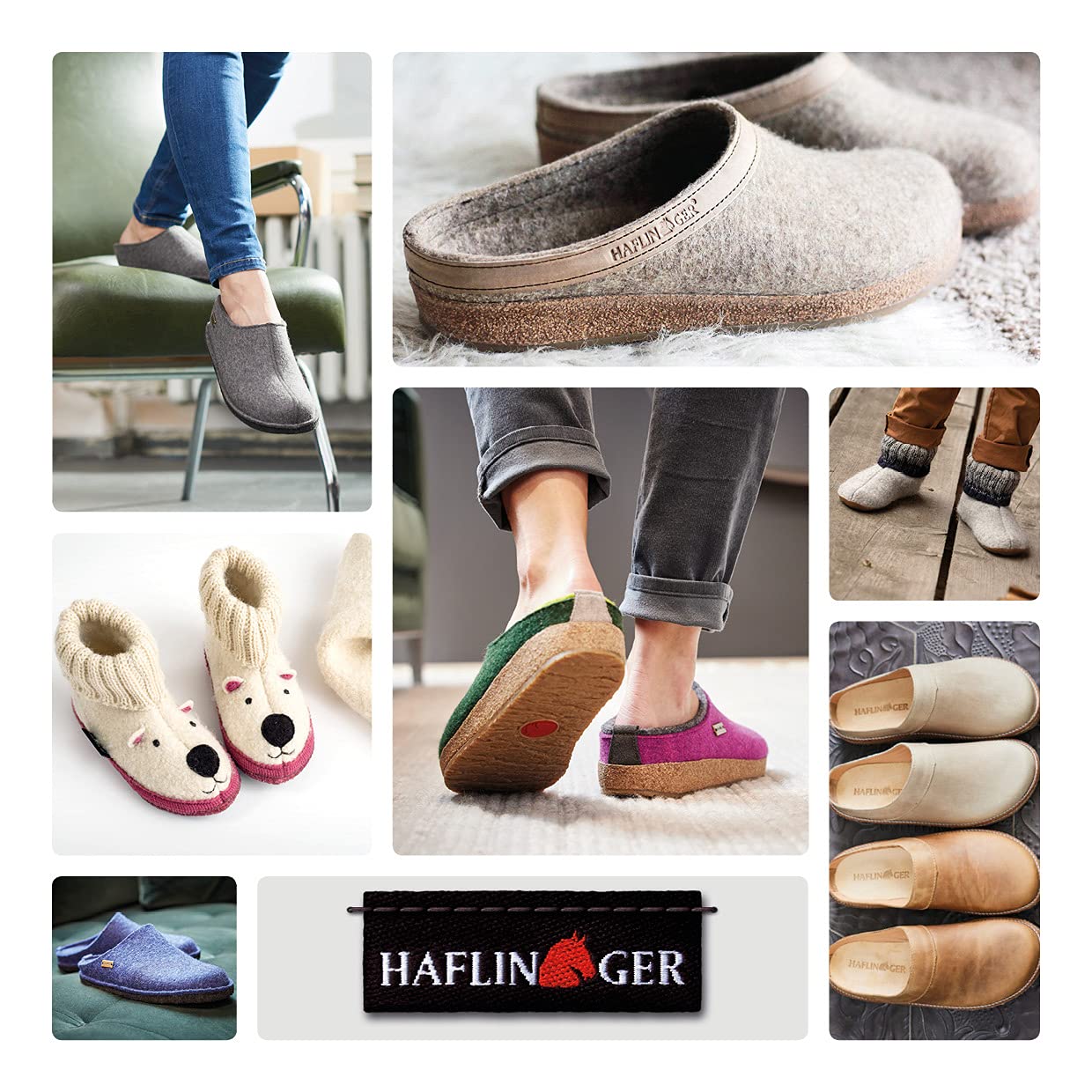 HAFLINGER Unisex Soft Felt Slippers for Home Comfort